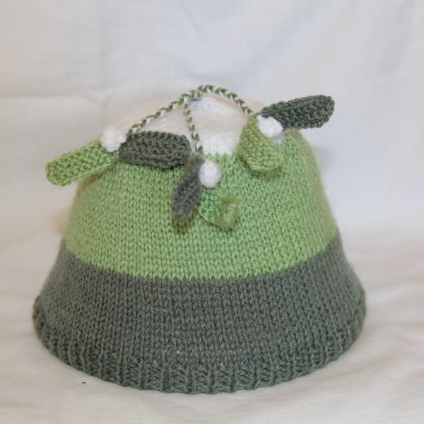 Hand Knitted Mistletoe Hat