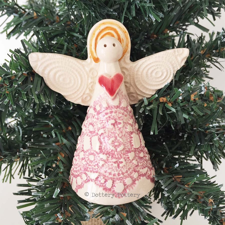 Ceramic Angel Christmas decoration Pottery angel