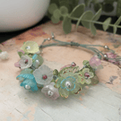 Pretty floral beaded bracelet, summer accessories, gift teen girl, bridesmaid 