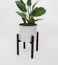 Plant Stand - Handmade solid oak black stained plant stand, mid century design - Image 4