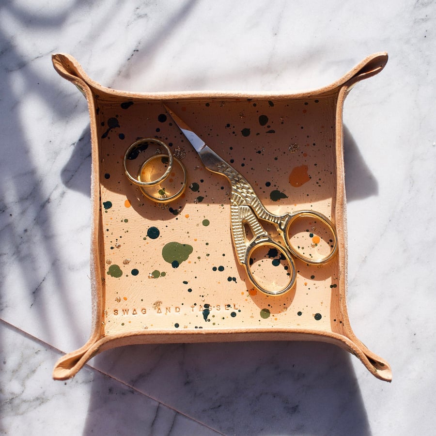 One of a kind Personalised Leather Tidy Tray