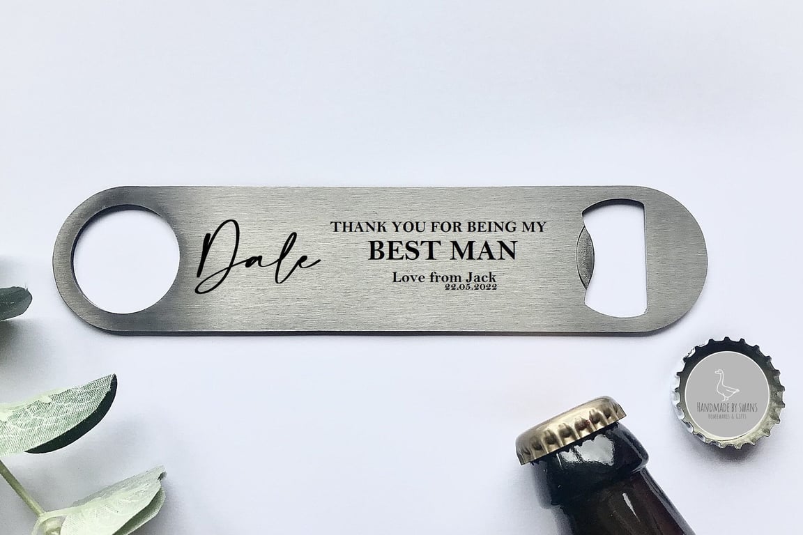 Thank you for being my Best man, Usher, Groomsman beer bottle opener 