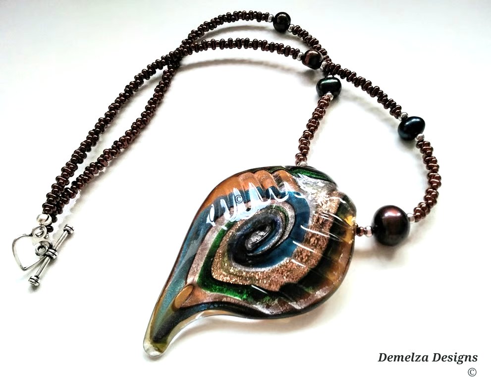 Murano Glass, Baroque Pearl & Seed Bead Necklace 'ONE OFF'
