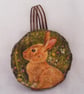 Decoupaged Rabbit Wall Hanging - Image 2