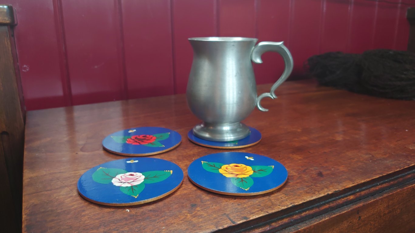 Canal art Roses drinks coasters