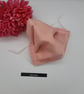 Face mask,  medium, pink satin feel, adjustable,  nose wire  - Image 1