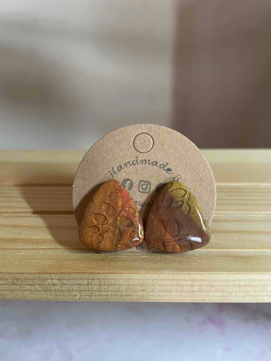 Handmade Polymer Clay Autumn Studs
