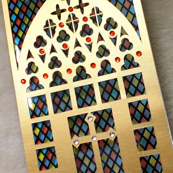 Luxury Handmade Sympathy Church Window Card