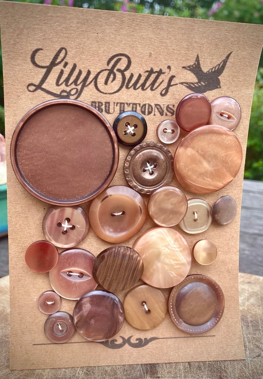22 Vintage Mixed Bronze Buttons