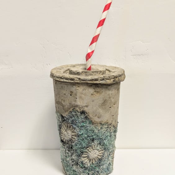 Beached Milkshake - sculpture from recycled materials 