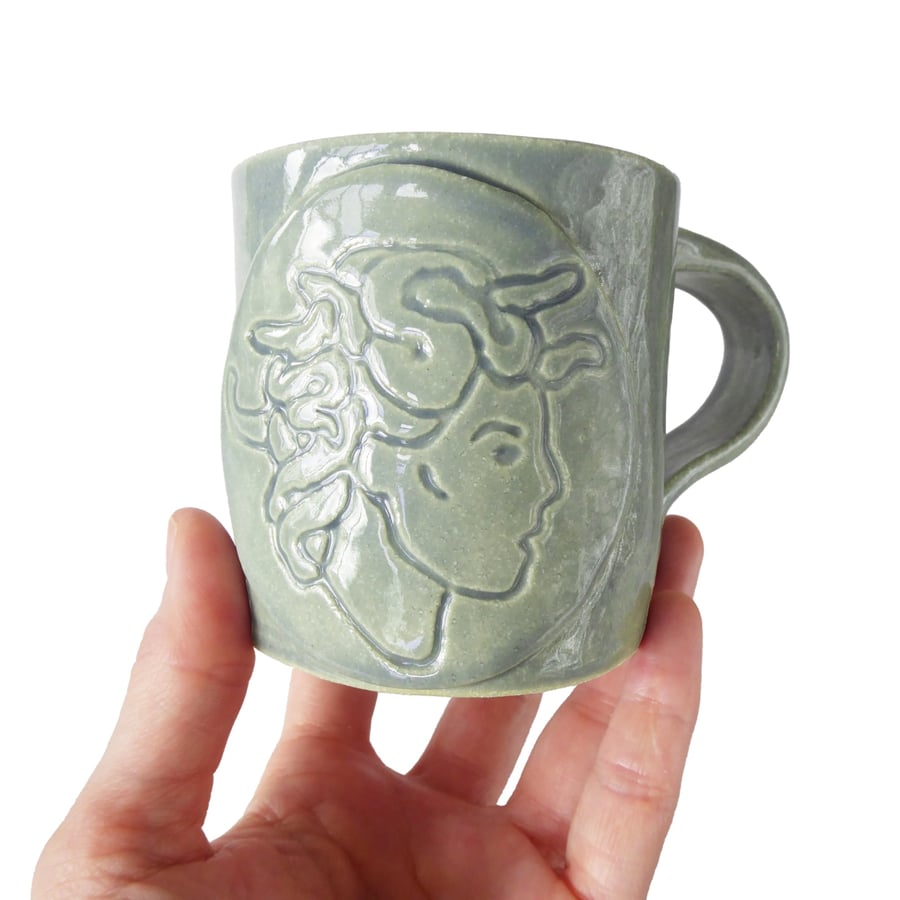 Medusa Art Mug - Hand Built Stoneware Pottery