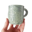 Medusa Art Mug - Hand Built Stoneware Pottery