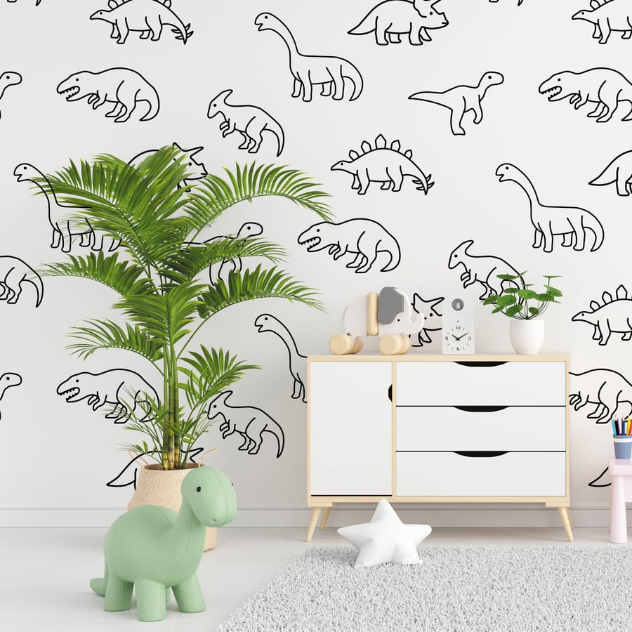 Dinosaur Wall Sticker Pack Jurassic Themed Home Decor Great Wall Decal
