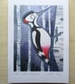 A4 British Bird Print - Great Spotted Woodpecker