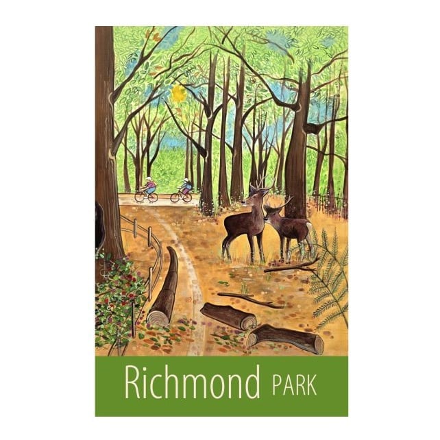Richmond Park travel poster print by Susie West