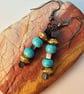 Hematite And Turquoise Earrings - Handmade In Devon - Seconds Sunday - Image 3
