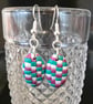 Mosaic polymer clay earrings on silver plated earhooks