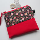 Floral Printed Cord Coin Purse