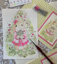 Daisies, Sweet peas and Bunny - Blank Card - Image 7