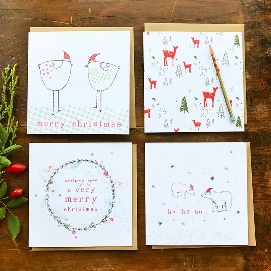 CHRISTMAS CARDS - set of 4