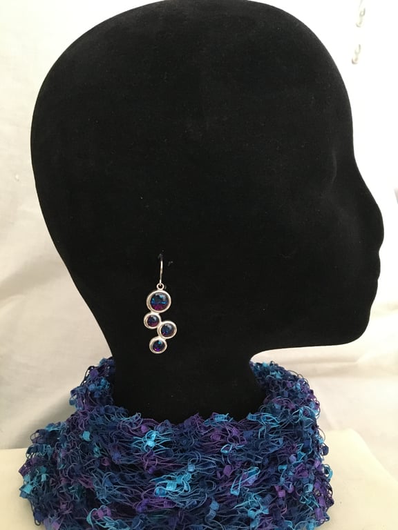 4 Drop Tri-Coloured Earrings