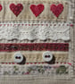 Little Red Hearts Sampler small hand-stitched framed textile, a gift of love - Image 3