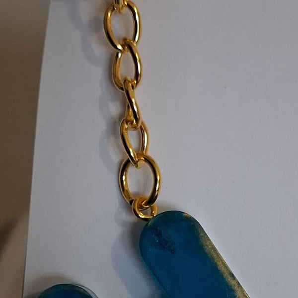 Handmade epoxy resin keyring with initial letter H