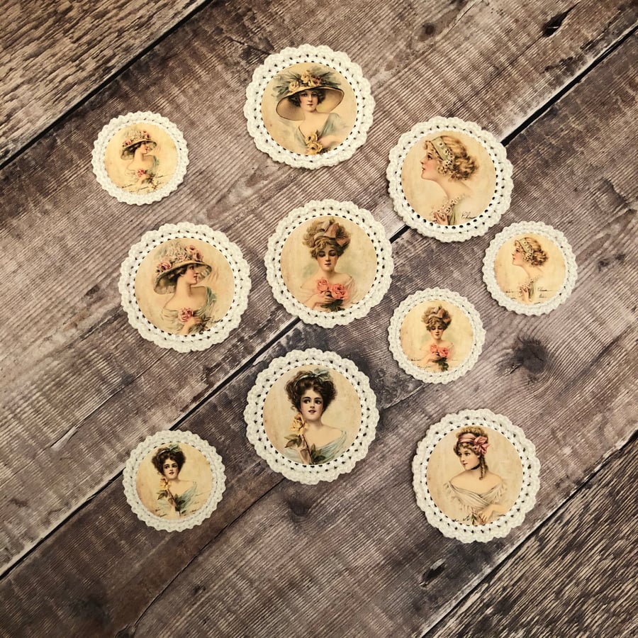 Hand crocheted vintage ladies images