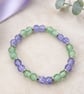 Mint Green and Lilac Crackle Bead Bracelet – Handmade Stretch Jewellery