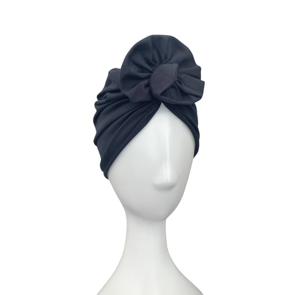 NAVY HAIR TURBAN for Women, Autumn Turban Head Wrap Adults