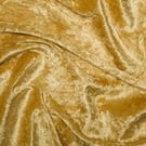 crushed velvet fabric material soft stretch gold 1 metre