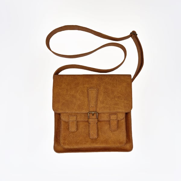 Leather Messenger Bag, Crossbody Mailbag, Brown Shoulder Satchel