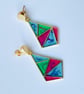 Geometric Resin Colour Gold Earrings