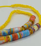 Sunshine Yellow Paper Bead Necklace  - Image 7