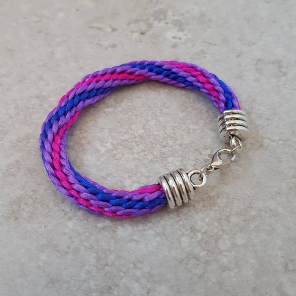 Bi Pride Bracelet, Bisexual flag Jewelry, LGBTQ Bi Wristband, Bisexual bracelet