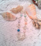 Mobius Chain Maille and Multi Coloured Glass Pearls Necklace and Earrings - Image 3