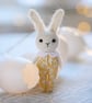 Easter Bunny, miniature rabbit doll, yellow outfit