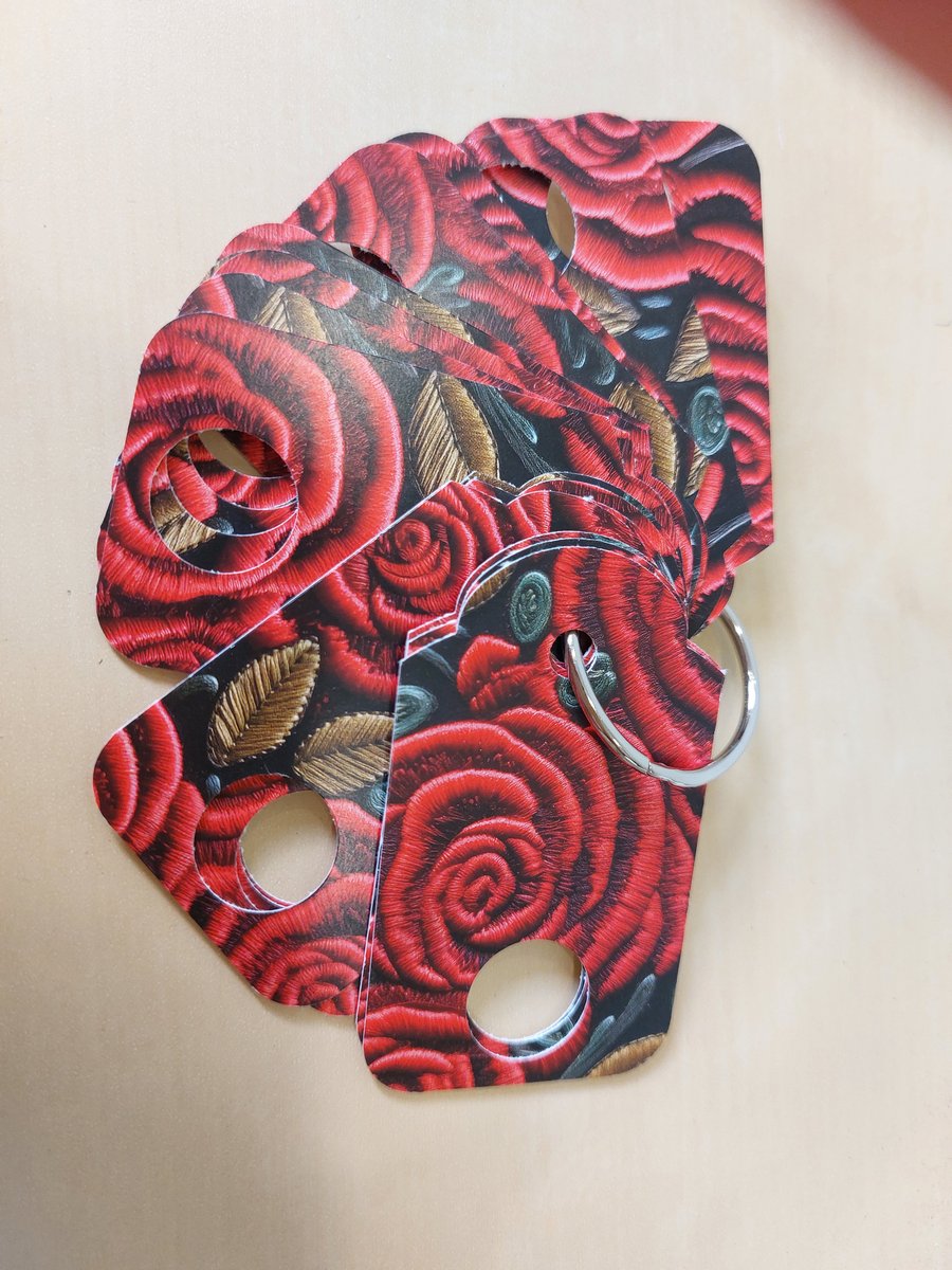 Embroidery Floss Thread Drop Organiser Red Rose Pattern