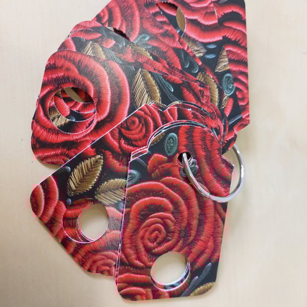 Embroidery Floss Thread Drop Organiser Red Rose Pattern