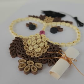 Quilled Graduate Owl Box Frame 