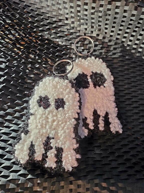 Adopt a Ghosty Punch Needle Keyring Bag Charm