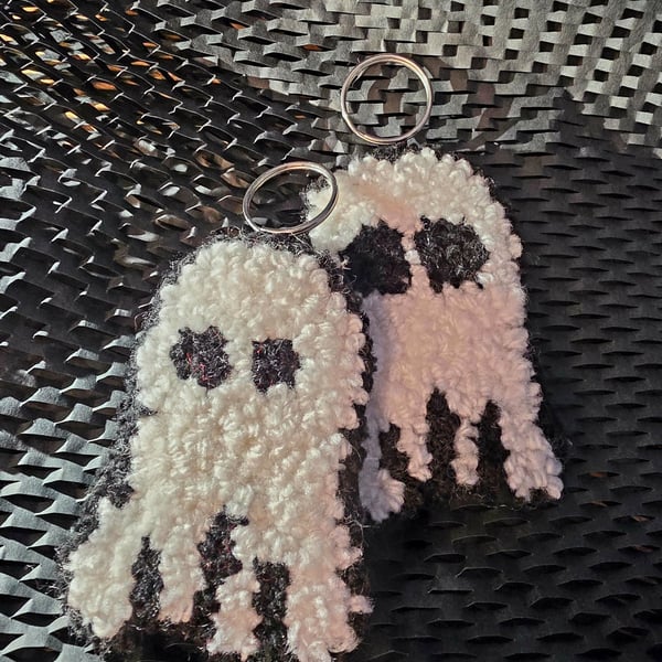 Adopt a Ghosty Punch Needle Keyring Bag Charm