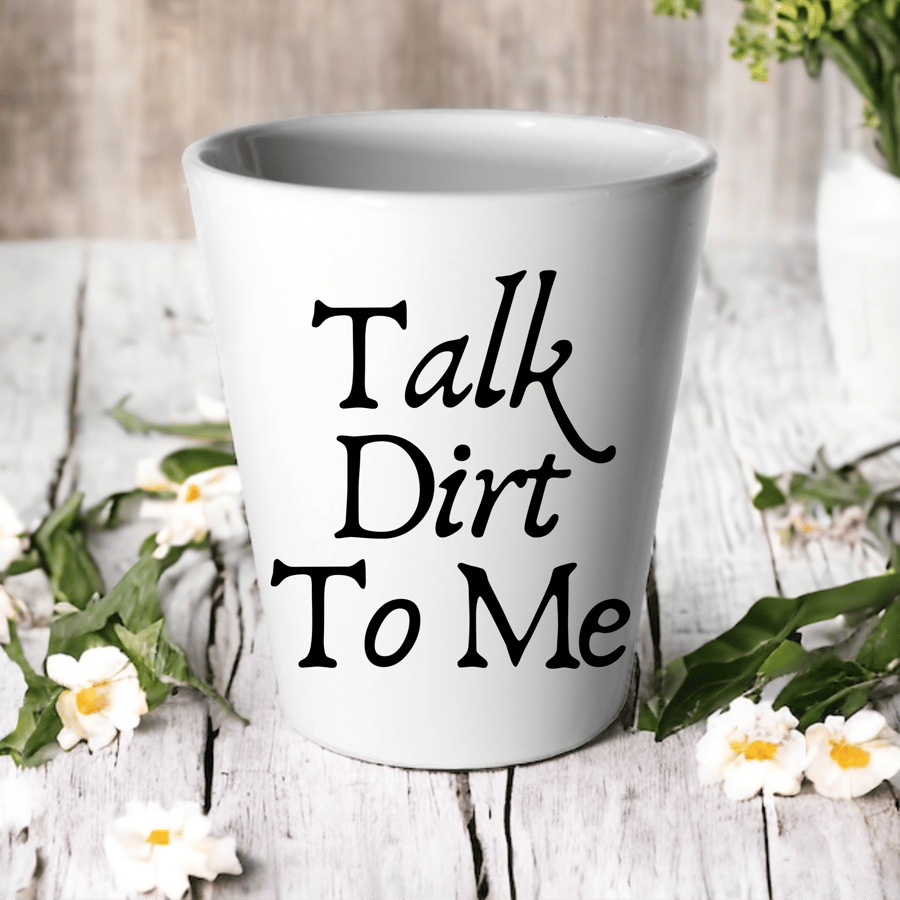 Talk Dirt To Me Funny Plant Pot -Succulent Cactus Flower Pot 