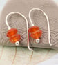 Carnelian & Silver Earrings in a Simple Hook Style - Image 4
