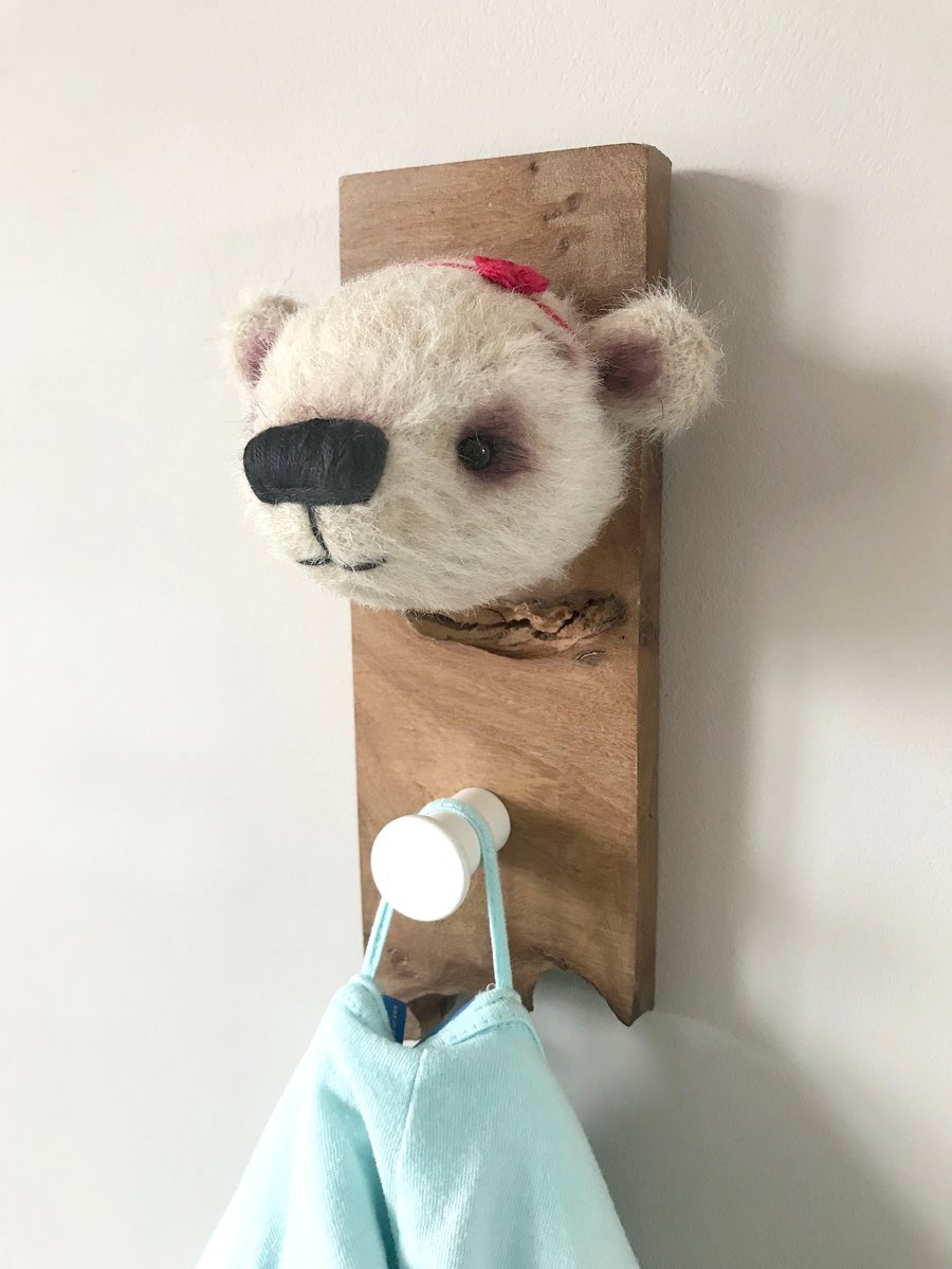 Handmade Teddy Bear Head Coat Hook