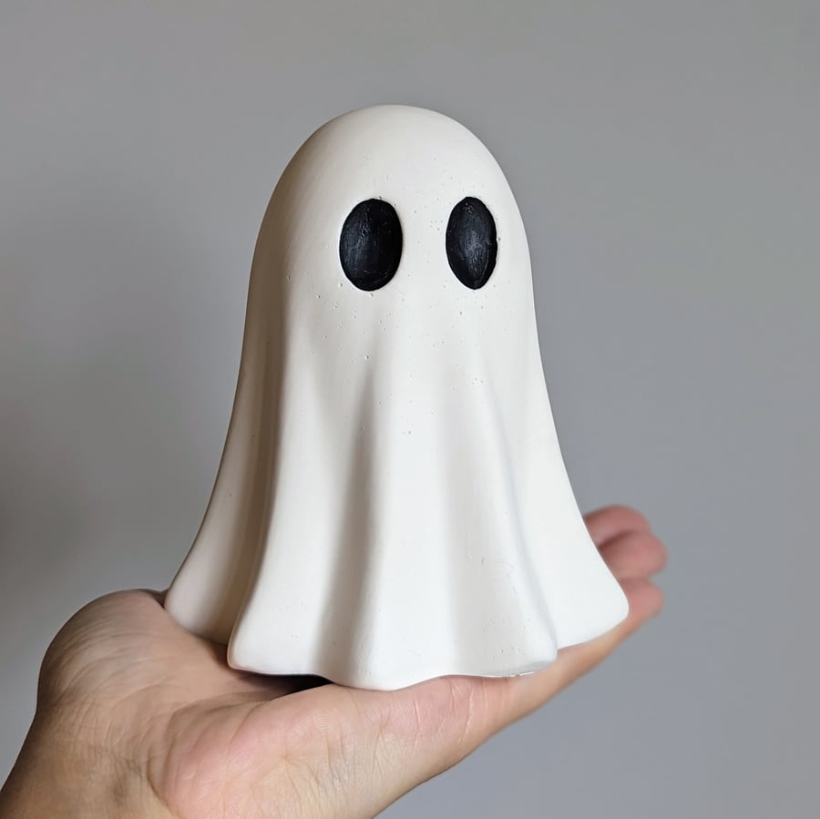 Handmade White Ghost Ornament - Folksy