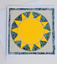 Handmade Bright Sun Fabric Greetings Card - Blank Card - Image 2