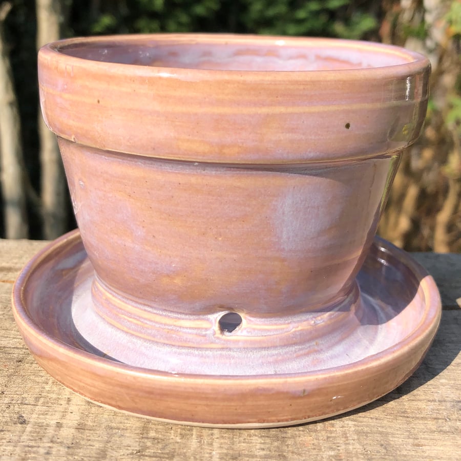 Wheel Thrown Planter with Attached Tray
