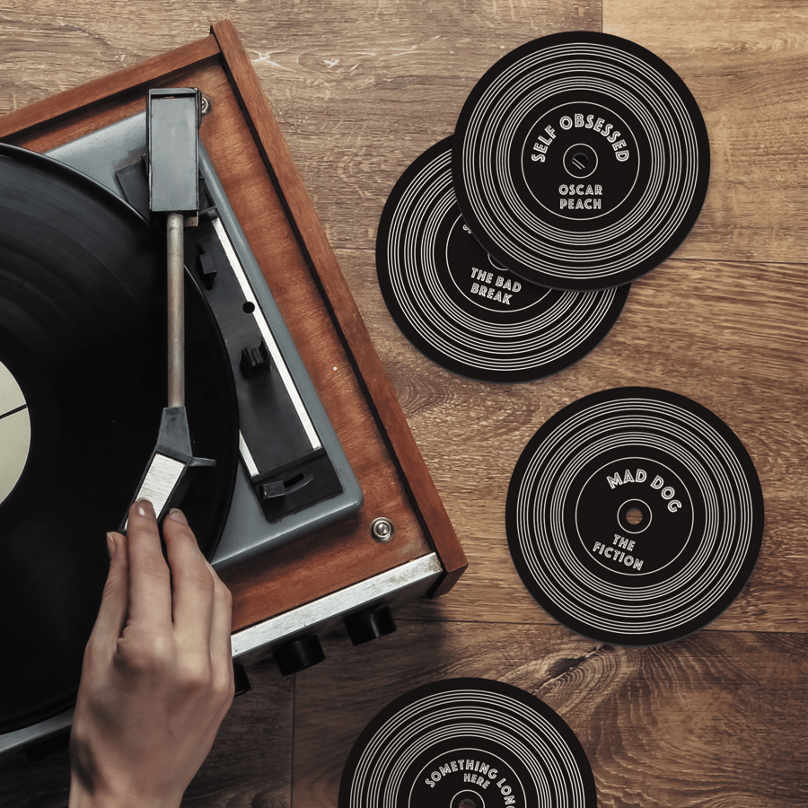 Personalised Record Coaster - Acrylic Custom Album Vinyl LP Decor Music Gift