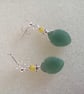 Marquise green Aventurine and yellow drop earrings  - Image 6